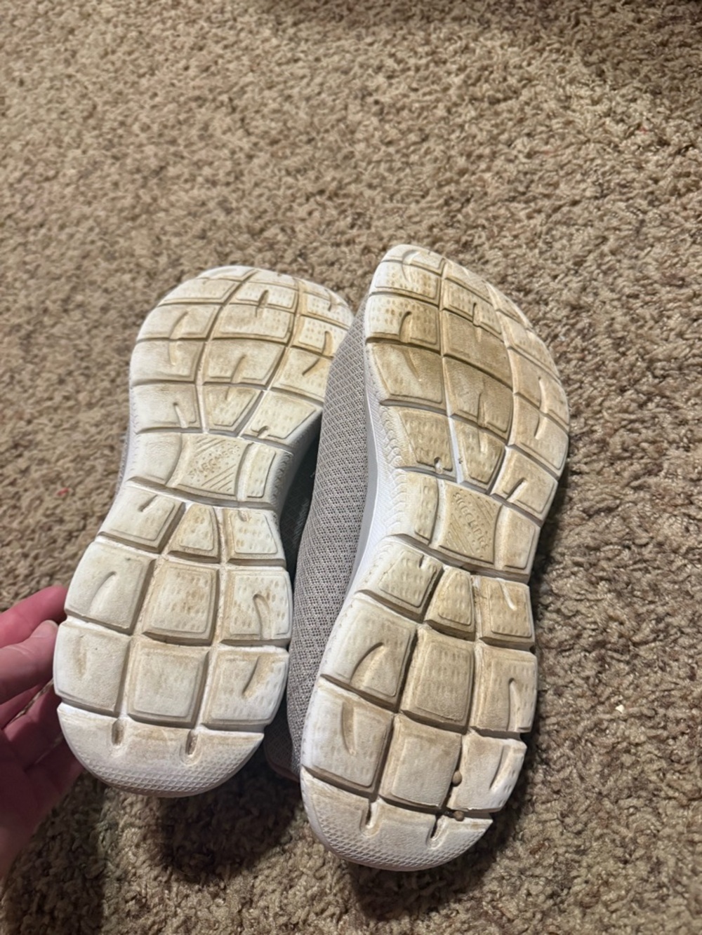 Skechers Kids Slip-On Sneakers in Light Gray and White